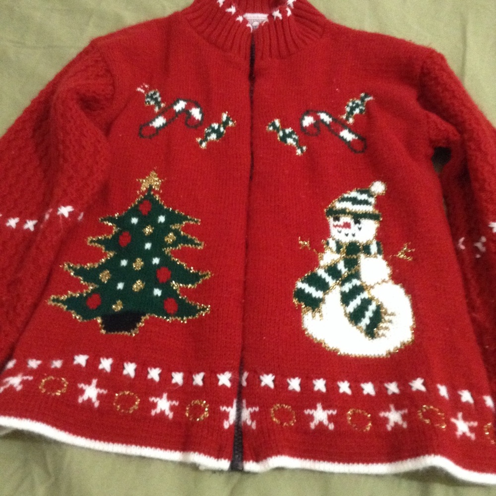 Holiday zip sweater